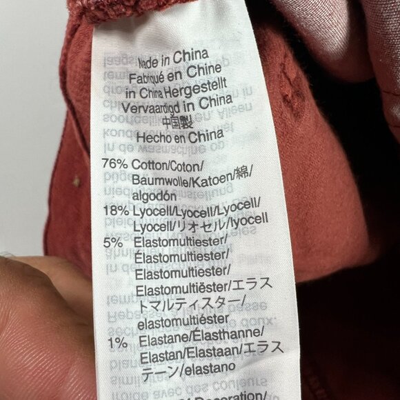 Madewell Pants Women 28x25* Cali Demi Boot Cut Crop Mid Rise Red Corduroy Tag 27 - Picture 8 of 16